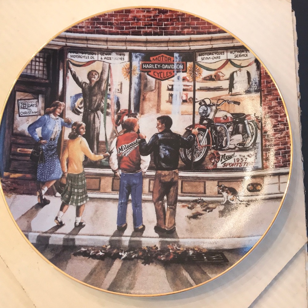 Harley Davidson Xmas plate